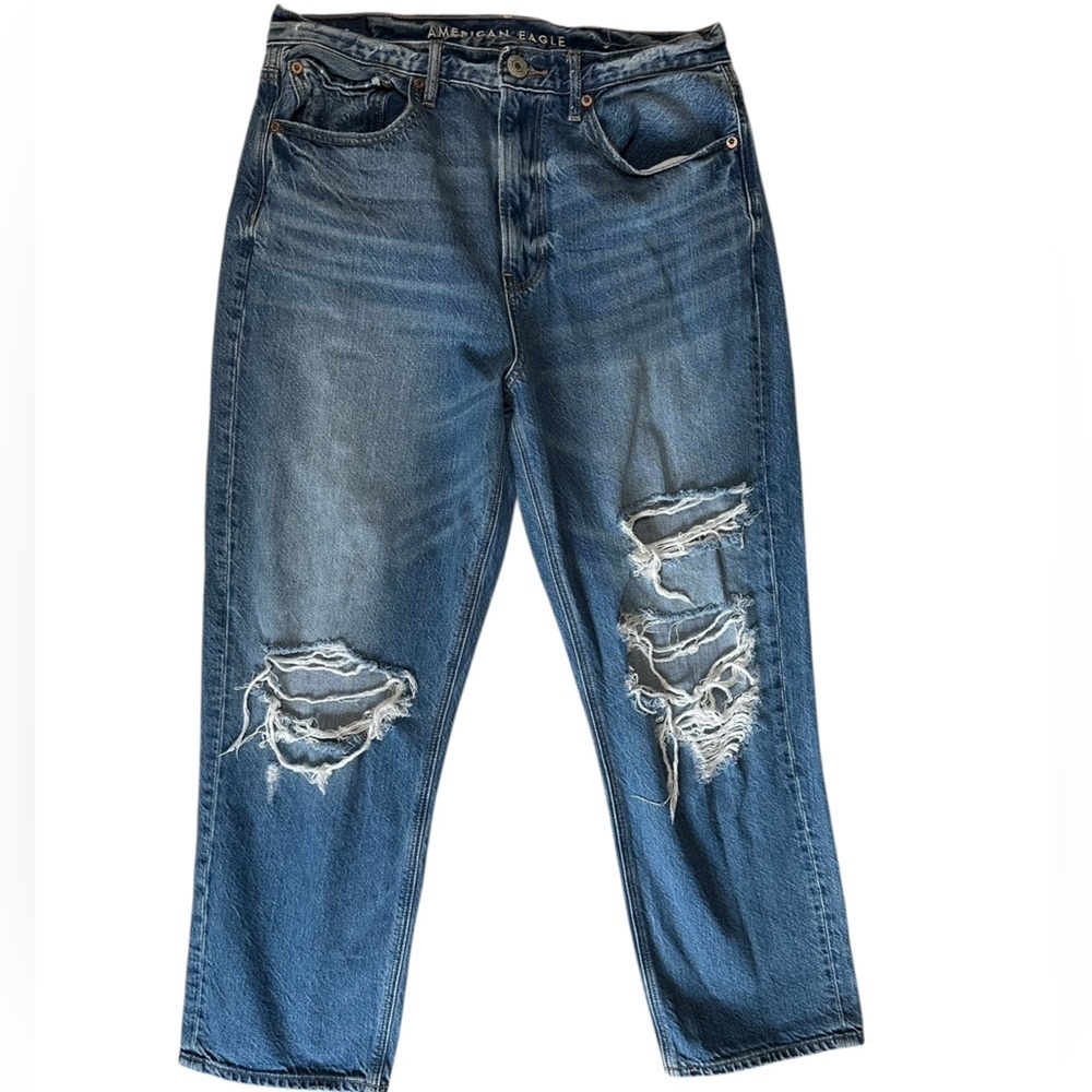 American Eagle Blue Skinny Jeans Distressed 8s 8 short